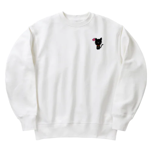 ねこ日和（黒猫） Heavyweight Crew Neck Sweatshirt