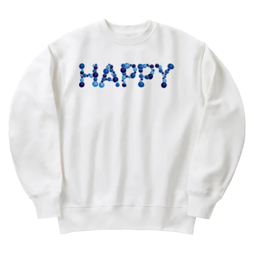 バルーン文字「HAPPY」（青色系） Heavyweight Crew Neck Sweatshirt