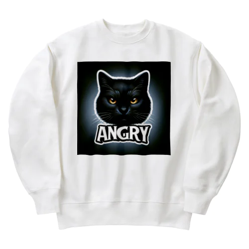 アングリー黒猫シリーズ Heavyweight Crew Neck Sweatshirt