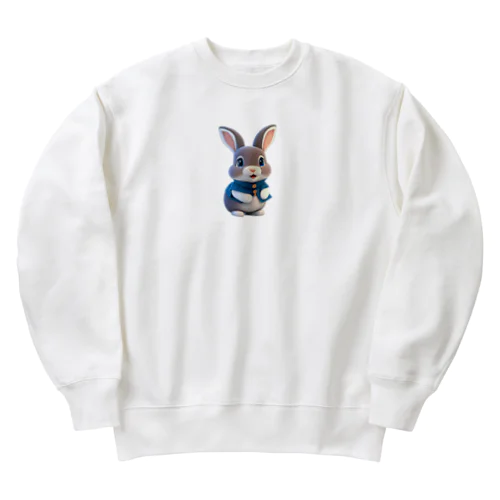 ３Dウサギ Heavyweight Crew Neck Sweatshirt