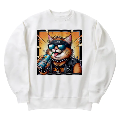 ヘビーメタルな猫のグッズ Heavyweight Crew Neck Sweatshirt