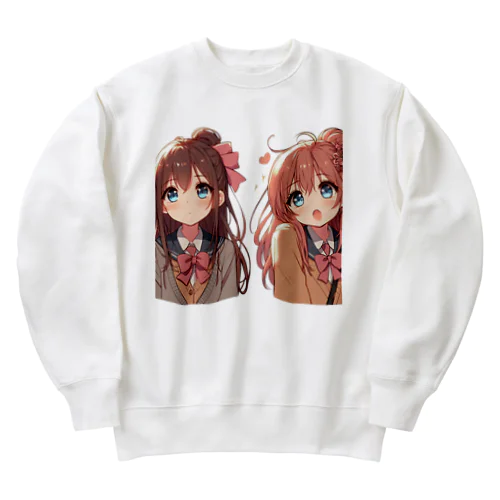 制服少女アイドルユニットTwin Heavyweight Crew Neck Sweatshirt