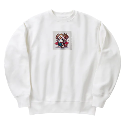 かわいいドラゴンのイラスト Heavyweight Crew Neck Sweatshirt