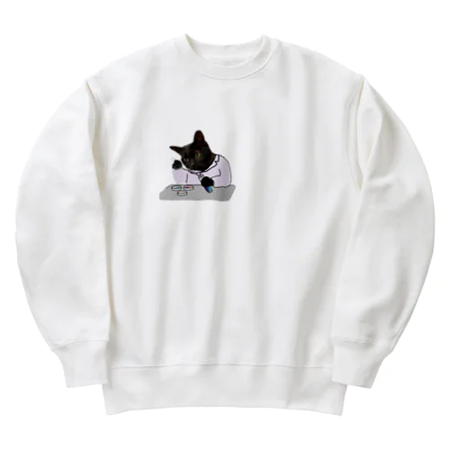 博士になった黒猫BIBI Heavyweight Crew Neck Sweatshirt