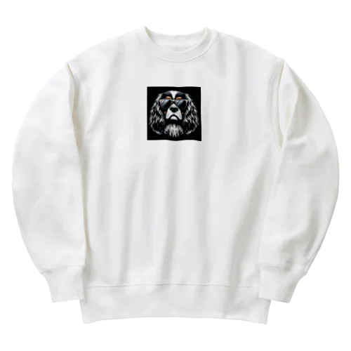 イカつめなキャバリア・キング・チャールズ・スパニエル Heavyweight Crew Neck Sweatshirt