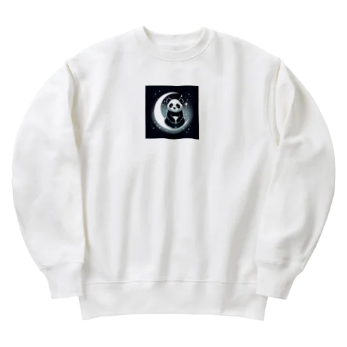 考え事をしているかわいいパンダ Heavyweight Crew Neck Sweatshirt