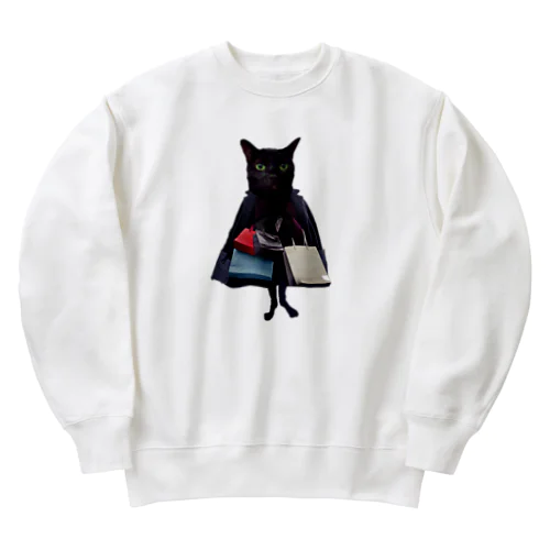 買い物をする黒猫BIBI Heavyweight Crew Neck Sweatshirt