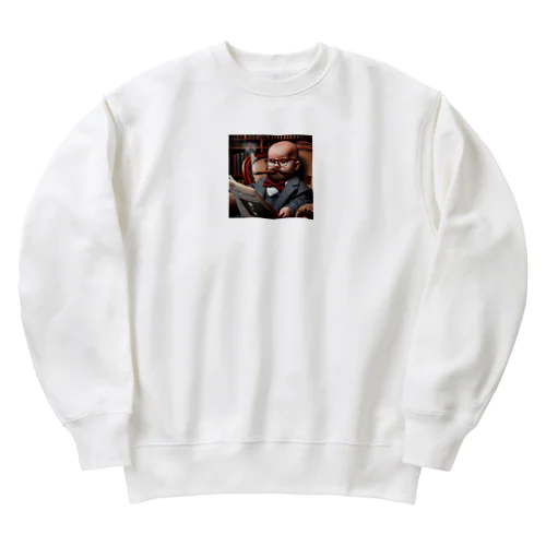 貫禄のあるヒゲの赤ちゃん Heavyweight Crew Neck Sweatshirt