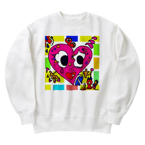 すこぶるキュートな♡はーとちんPINK Heavyweight Crew Neck Sweatshirt