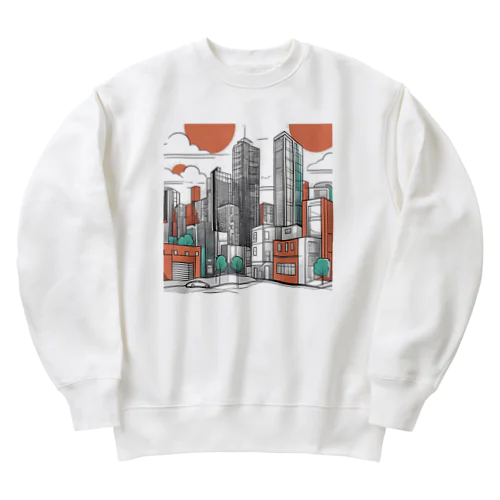 都市の雰囲気やストリートアートスタイルを反映させたデザイン Heavyweight Crew Neck Sweatshirt