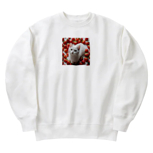 いちごねこ・スクエア Heavyweight Crew Neck Sweatshirt