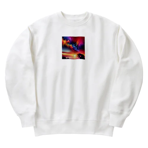 幻想的な夕焼け Heavyweight Crew Neck Sweatshirt