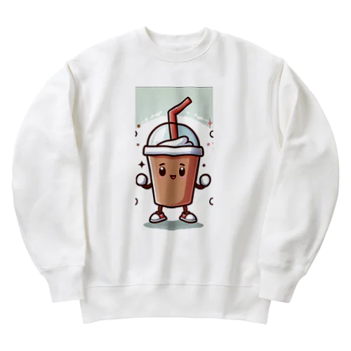 一緒に飲みたくなるかわいいドリンクのキャラクター Heavyweight Crew Neck Sweatshirt