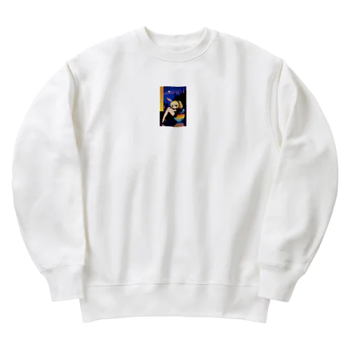 片うさ耳少女 Heavyweight Crew Neck Sweatshirt