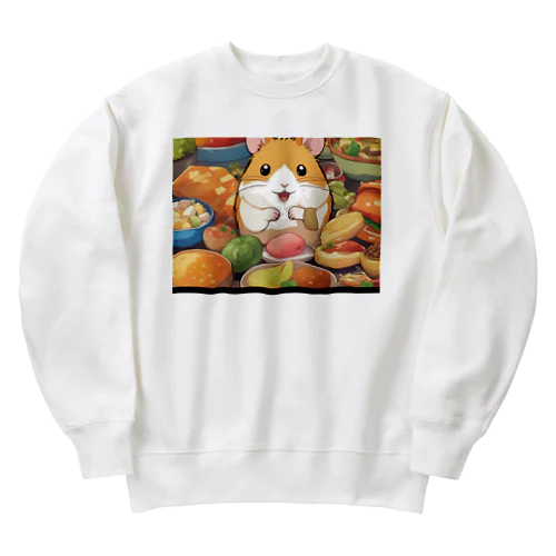 ハムスターのグルメな冒険 Heavyweight Crew Neck Sweatshirt