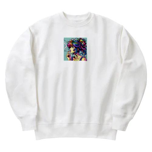 タバコを吸う女性 Heavyweight Crew Neck Sweatshirt