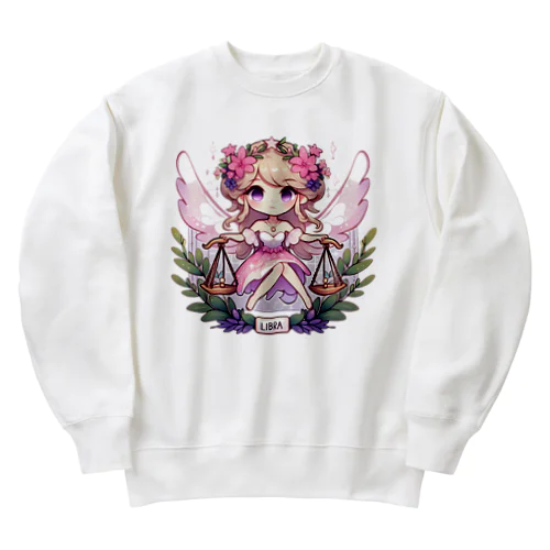 てんびん座【開運】キャラ Heavyweight Crew Neck Sweatshirt