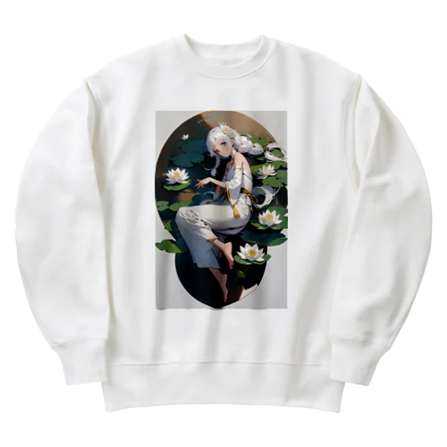 蓮花の少女 Heavyweight Crew Neck Sweatshirt