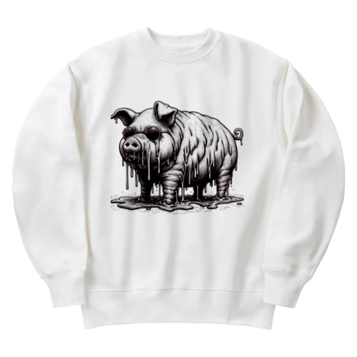 溶けちゃう豚 Heavyweight Crew Neck Sweatshirt