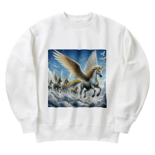 幻想的なペガサス Heavyweight Crew Neck Sweatshirt