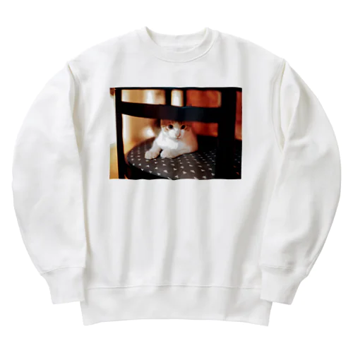 哀愁の猫ちゃん2 Heavyweight Crew Neck Sweatshirt