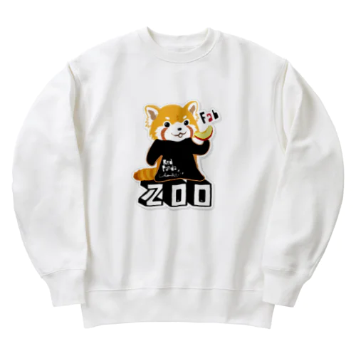 レッサーパンダ 0625 ZOOロゴ りんご大好き柄 Heavyweight Crew Neck Sweatshirt