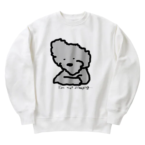 寝てたのに寝てないという犬 Heavyweight Crew Neck Sweatshirt