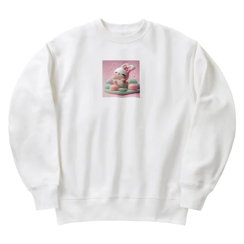 ほわほわマカロンうさぎ Heavyweight Crew Neck Sweatshirt