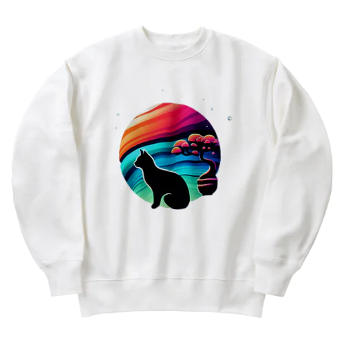 Colorful mood with cats 8 Heavyweight Crew Neck Sweatshirt