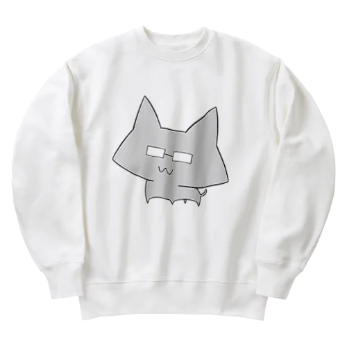 めがねネコ Heavyweight Crew Neck Sweatshirt