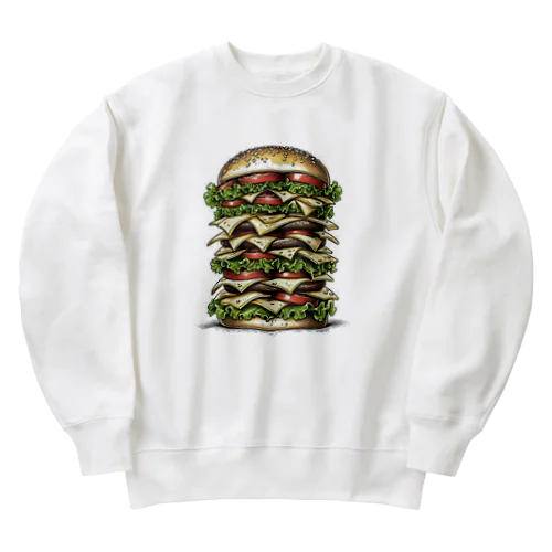 ゾウさんのハンバーガー Heavyweight Crew Neck Sweatshirt