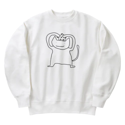 ねことひよこ Heavyweight Crew Neck Sweatshirt