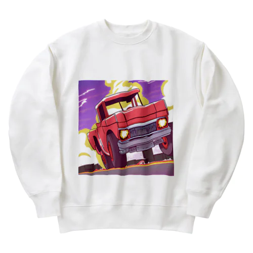 ホットロッド　イラスト　ノスタルジック Heavyweight Crew Neck Sweatshirt