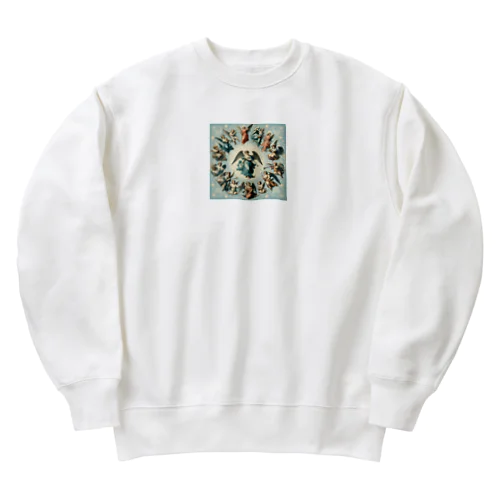 かわいらしい幼い天使 Heavyweight Crew Neck Sweatshirt