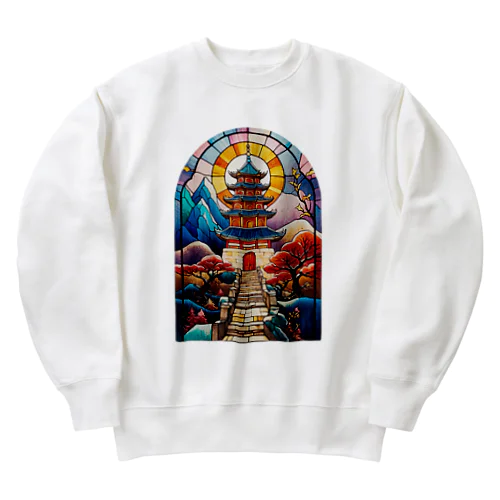 彩色玻璃中国塔 Heavyweight Crew Neck Sweatshirt