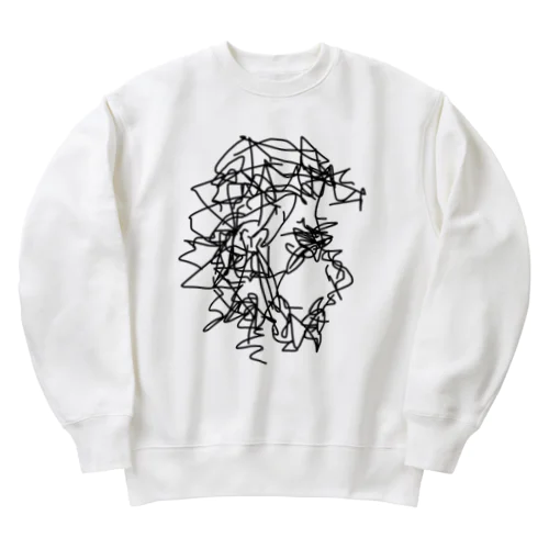 man looking sideways 001 Heavyweight Crew Neck Sweatshirt