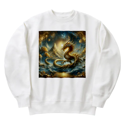 金色の龍 Heavyweight Crew Neck Sweatshirt