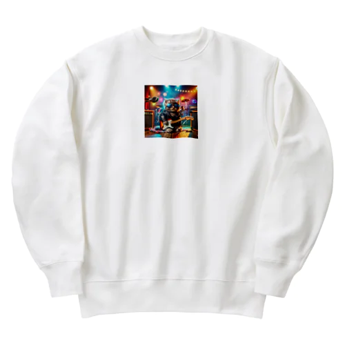 「ロック界の新星！かわいすぎる子猫ちゃんがミュージシャンデビュー！」 Heavyweight Crew Neck Sweatshirt