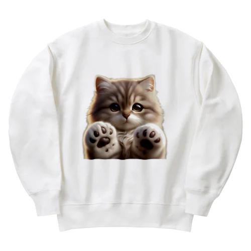 猫×肉球×猫の手借りたい Heavyweight Crew Neck Sweatshirt