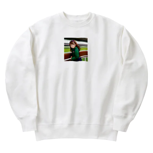 「競馬大好き！可愛い女の子が熱狂中！」 Heavyweight Crew Neck Sweatshirt