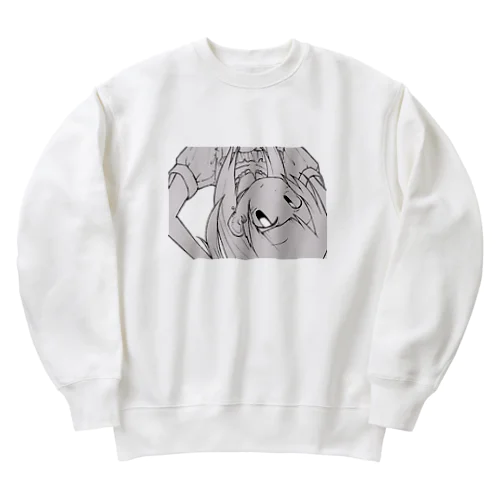 さかさまメイド女の子 Heavyweight Crew Neck Sweatshirt