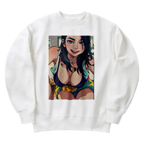 ビキニガール白 Heavyweight Crew Neck Sweatshirt