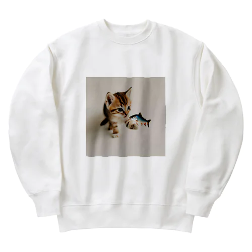 子猫のくーちゃん🐈 Heavyweight Crew Neck Sweatshirt