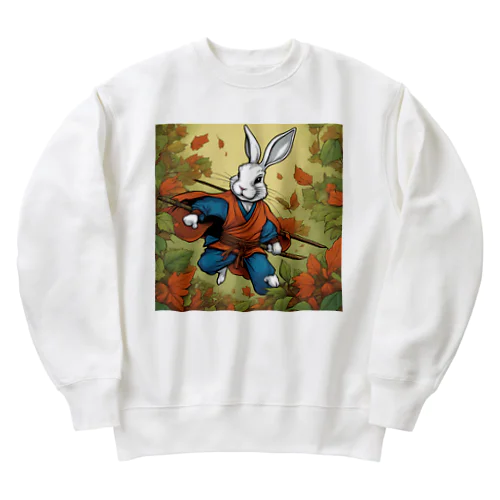 可愛らしい忍者うさぎ Heavyweight Crew Neck Sweatshirt