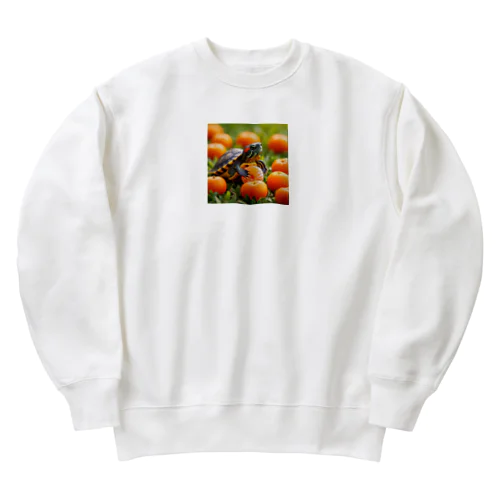 オレンジミドリガメ Heavyweight Crew Neck Sweatshirt