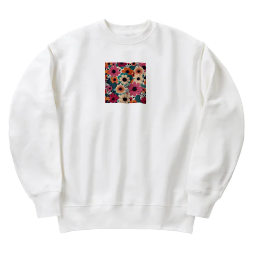 北欧風　花柄　マリメッコ風 Heavyweight Crew Neck Sweatshirt