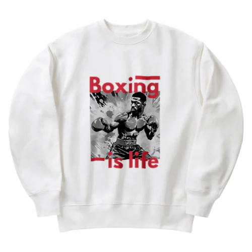 ボクシングは人生だ Heavyweight Crew Neck Sweatshirt