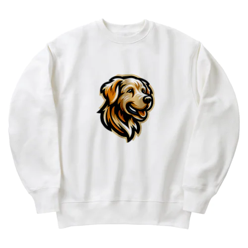 『キュートで愛らしい犬のイラストロゴ』 Heavyweight Crew Neck Sweatshirt