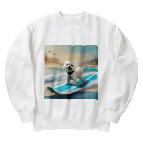 かわいいマルチーズ Heavyweight Crew Neck Sweatshirt