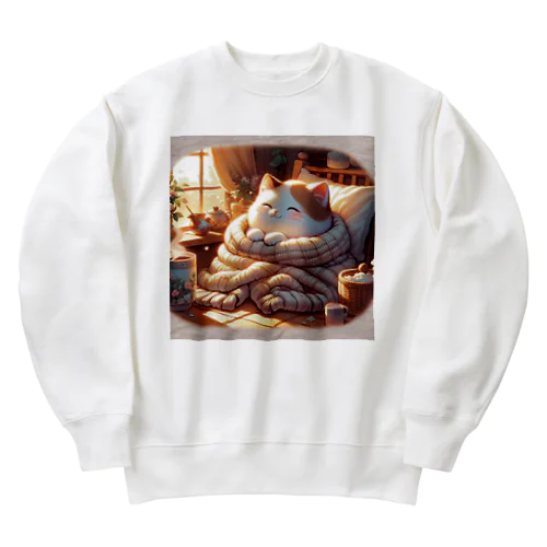 ほのぼのな猫 Heavyweight Crew Neck Sweatshirt